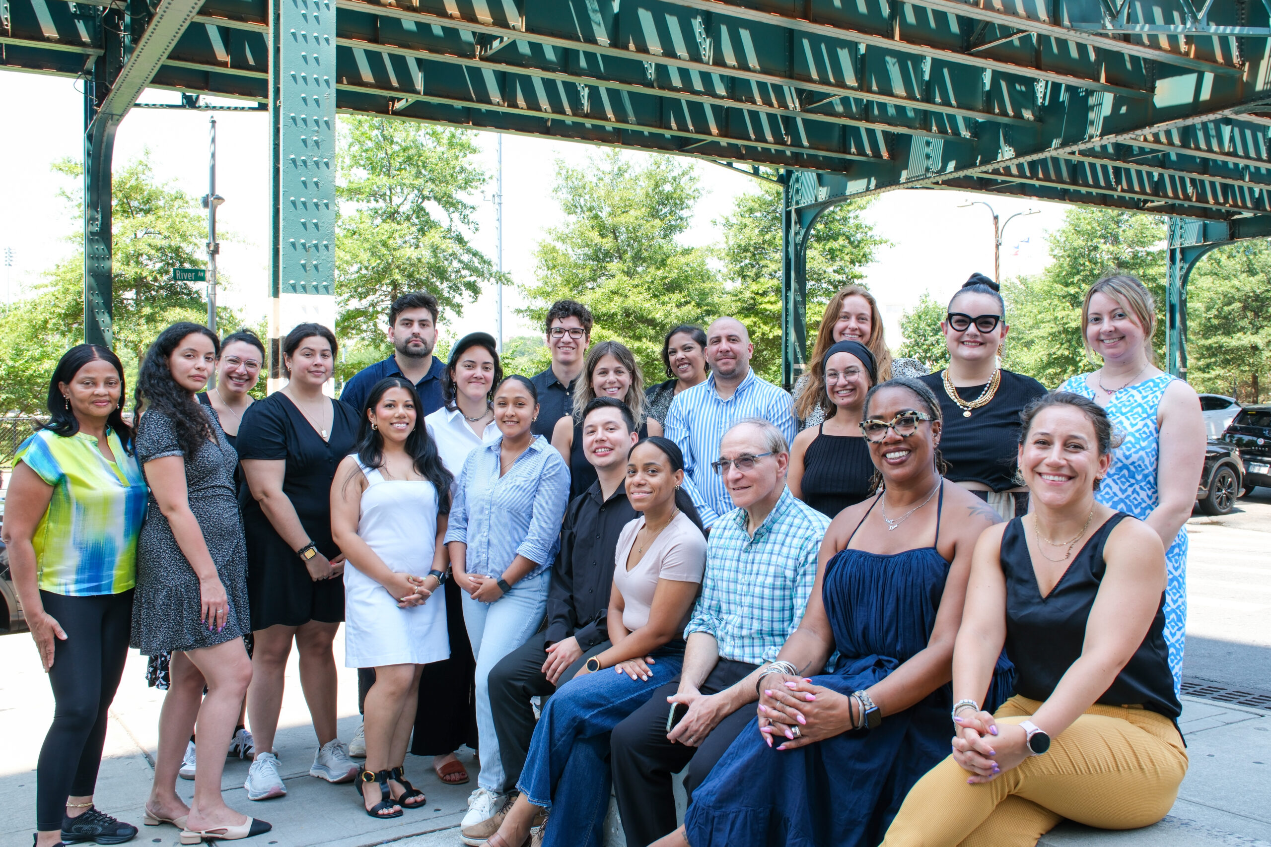 A large group of CFR staff outside the Bronx office.