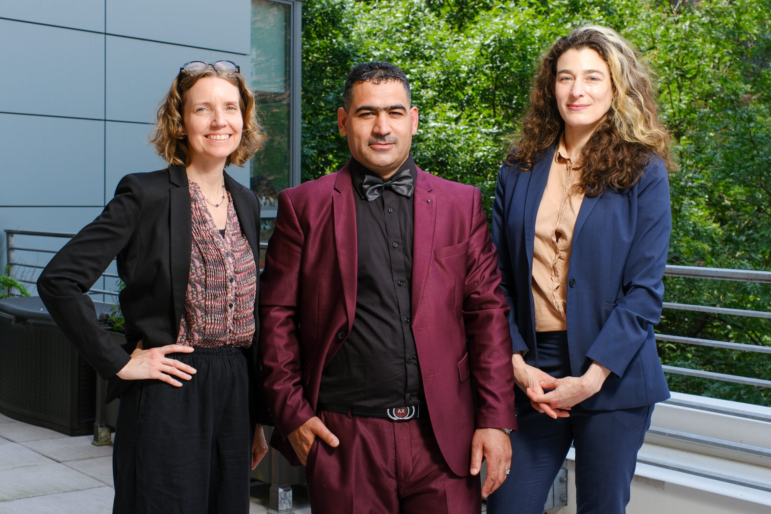 CFR client stands outside with his CFR team