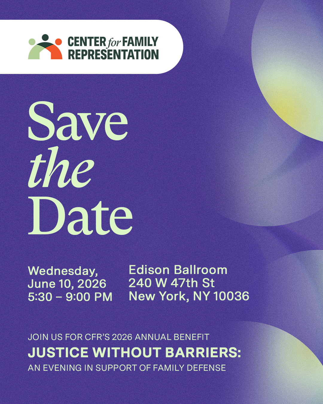 Save the Date for CFR's Annual Benefit